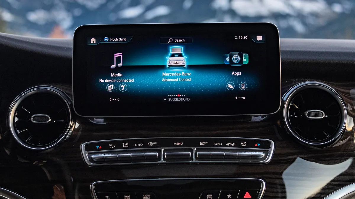 MBUX home screen: Media, Mercedes-Benz Advanced Control, Apps